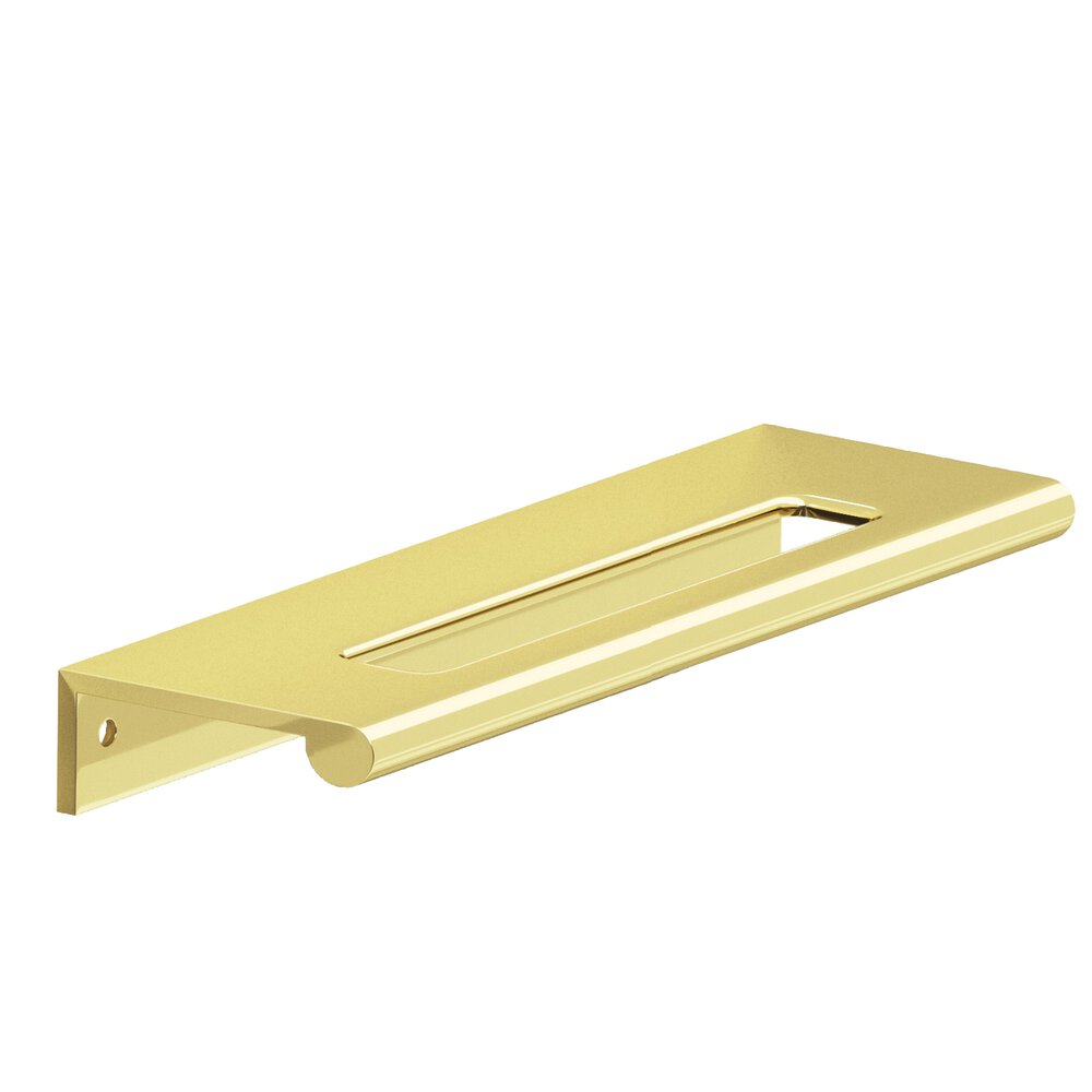 3" Centers 4" Overall Edge Pull With Fully-Rounded Lip And Center Coutout In Polished Brass