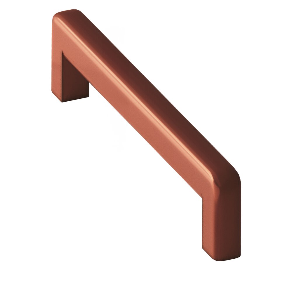 6" Centers Square Cabinet Pull With Rounded Back And Radiused Edges In Matte Antique Copper