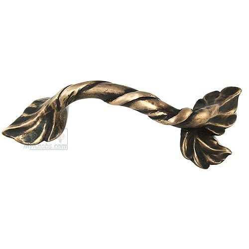 3 3/4" Centers Double Leaf and Vine Pull Right in Antique Bronze