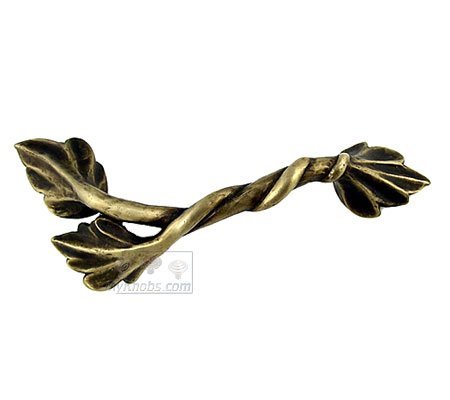 5" Centers Double Leaf and Vine Pull Left in Antique Bronze
