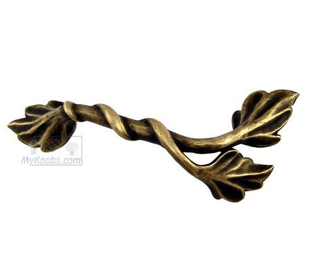 5" Centers Double Leaf and Vine Pull Right in Antique Bronze