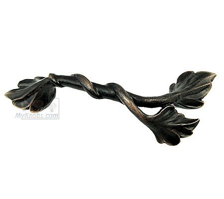 5" Centers Double Leaf and Vine Pull Right in Dark Bronze