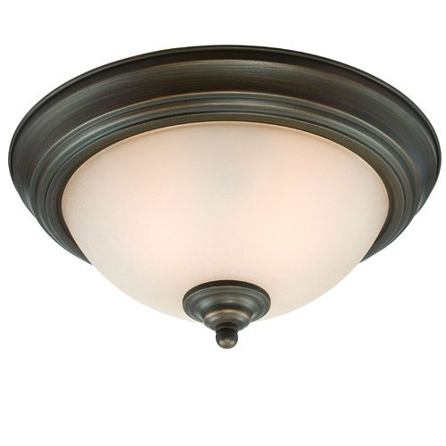 13" Flush Mount Light in Loft Bronze with Painted Glass