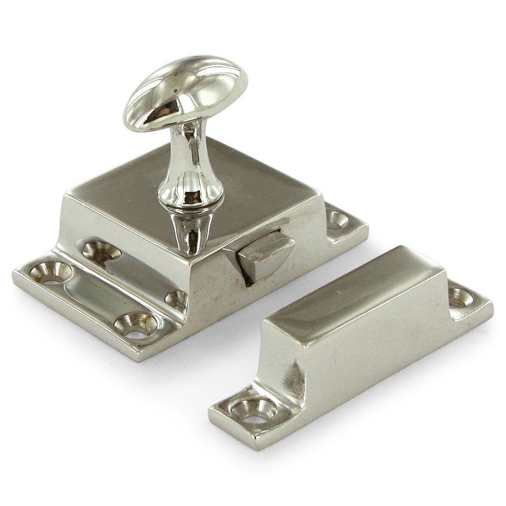 Solid Brass Small Cabinet Lock in Polished Nickel