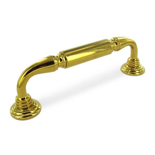 Solid Brass 8" Centers Door Pull with Rosettes in PVD Brass