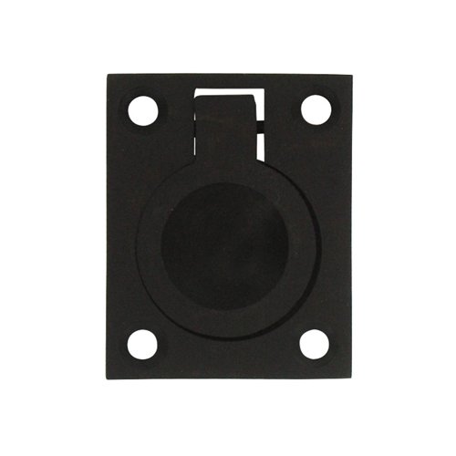 Solid Brass 1 3/4" x 1 3/8" Flush Ring Pull in Oil Rubbed Bronze
