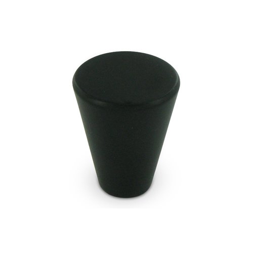 Solid Brass 1" Diameter Cone Knob in Paint Black