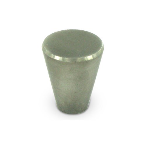 Solid Brass 1" Diameter Cone Knob in Brushed Stainless Steel