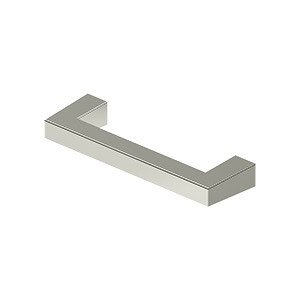 3 1/2" Centers Modern Square Bar Pull in Polished Nickel
