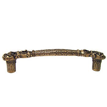 5" (128mm) Centers Lion winter Handle in Museum Gold