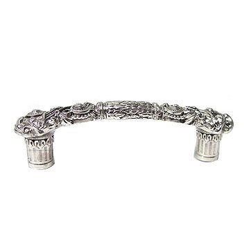 3 1/2" (89mm) Centers Lion Winter Handle in Burnish Silver