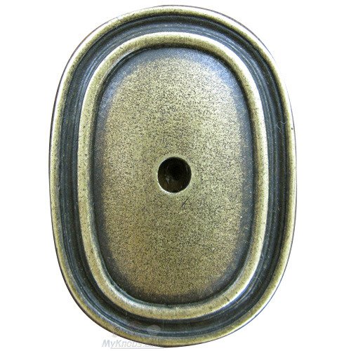 Oval Knob Backplate in Antique Brass