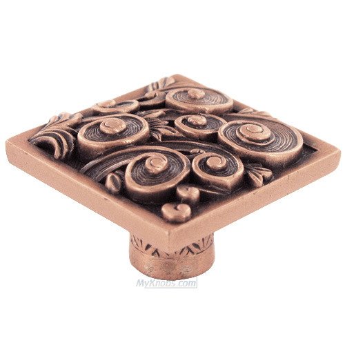1 3/8" Square Somerset Knob in Burnished Copper