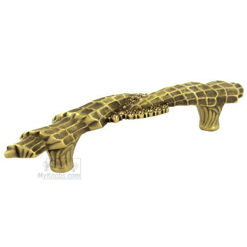 3 1/2" Centers Seaside Handle in Florentine Gold with with Light Colorado Topaz Swarovski