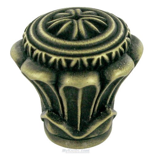 15/16" Diameter Geneve Mini Knob in Antique Brass