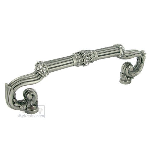 3 1/2" Centers Hollis Handle in Antique Nickel with with Clear Swarovski