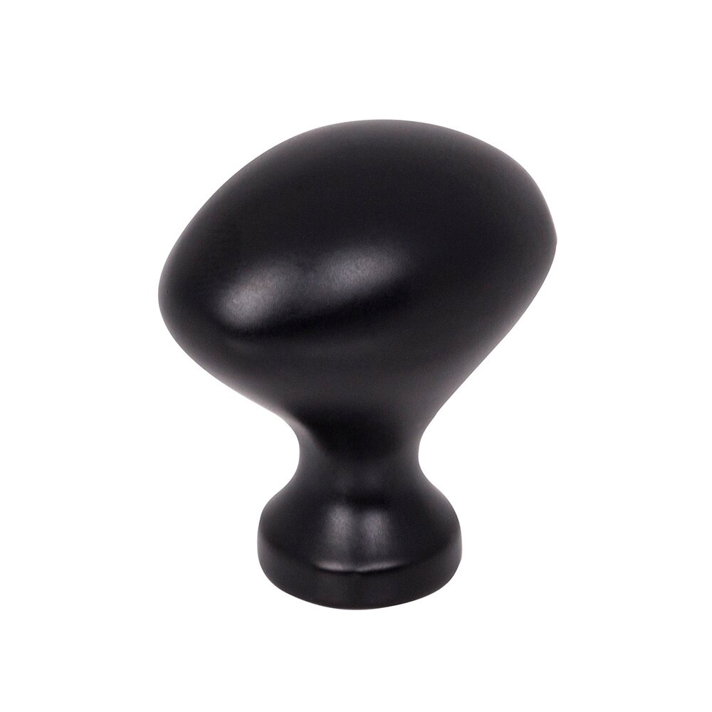 1-1/8" Overall Length Oval Merryville Cabinet Knob in Matte Black