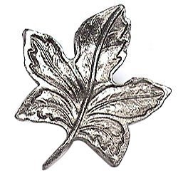 Five Sides Leaf Knob in Antique Matte Silver