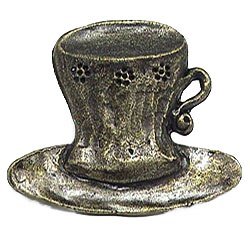Cup Saucer Knob in Antique Matte Brass