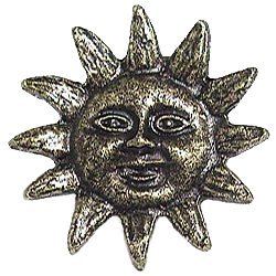 Sun Face Knob in Antique Matte Brass