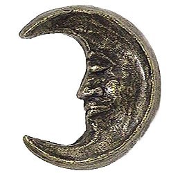 Moon Facing Left Knob in Antique Matte Silver