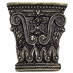 Greek Column Knob in Antique Matte Silver