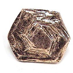 Hexagon Hammered Knob in Antique Matte Copper