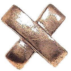 Cross Shaped Knob in Antique Bright Copper