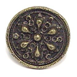 Ornate Design Knob in Antique Matte Copper