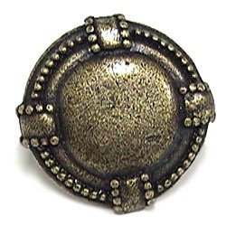 Notched Rim Knob in Antique Matte Silver