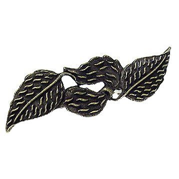 Double Leaf Pull in Antique Matte Silver