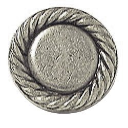 Rope Edge Circle Knob in Antique Matte Silver
