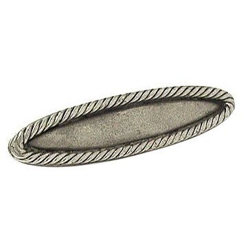 Rope Edge Oval Pull in Antique Matte Silver