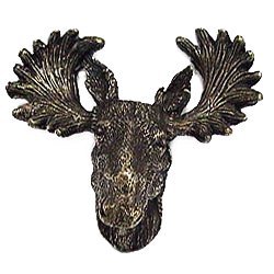 Moose Head Knob in Antique Matte Brass