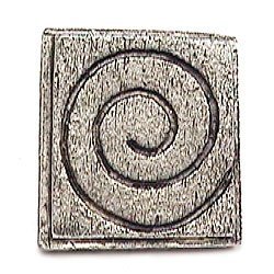 Swirly Square Knob in Antique Matte Silver