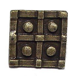 Four Button Small Square in Antique Matte Silver