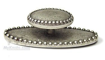Oval Beaded Knob in Warm Pewter