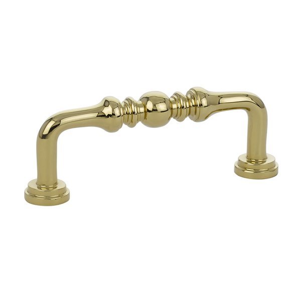 3" Centers Spindle Pull in Polished Brass