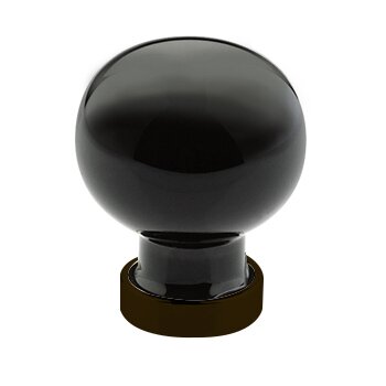 1 1/4" Bristol Black Glass Knob in Oil Rubbed Bronze