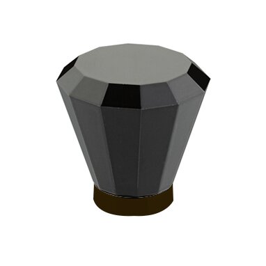 1 1/4" Brookmont Black Glass Knob in Oil Rubbed Bronze