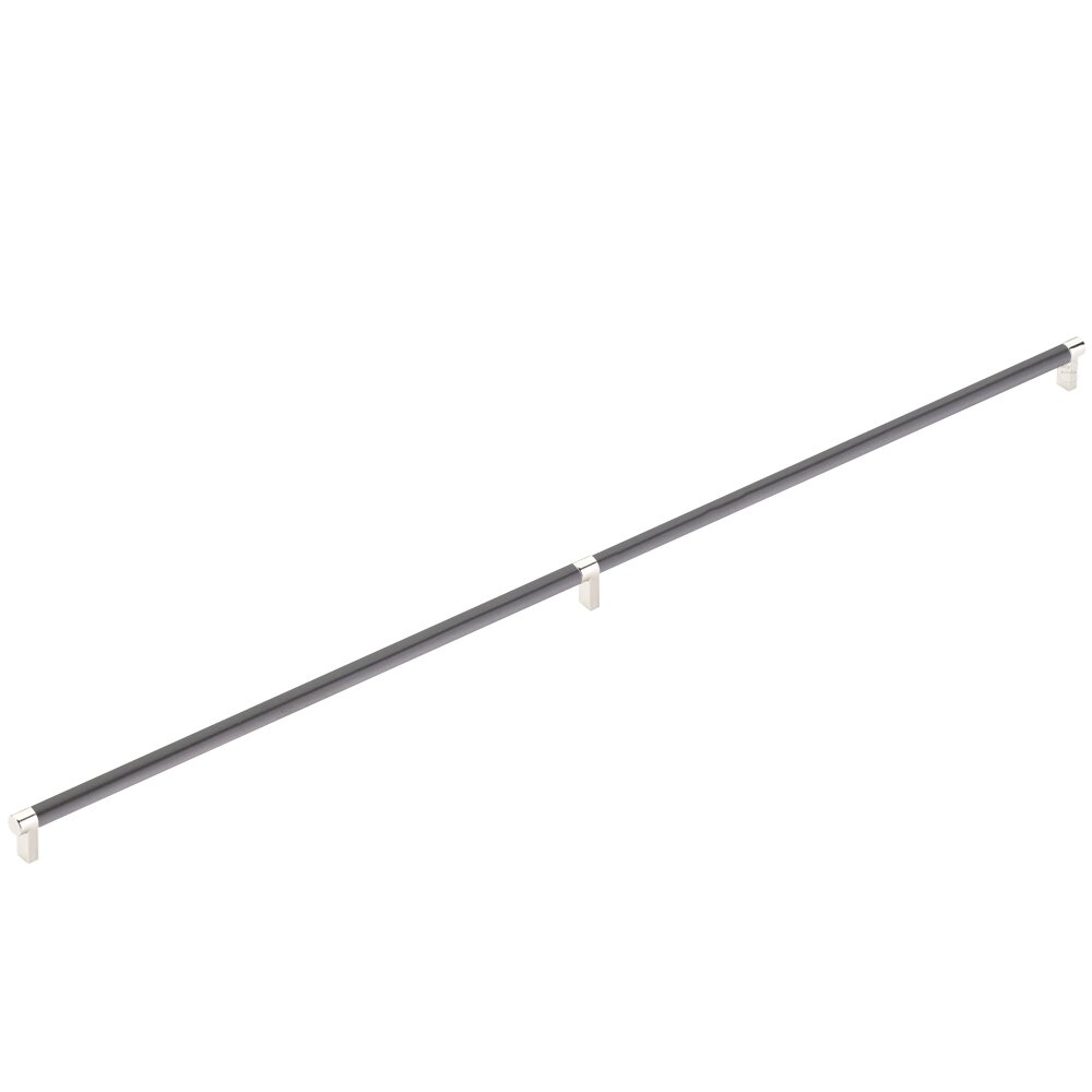 36" Centers Appliance Pull Rectangular Stem in Polished Nickel And Smooth Bar in Oil Rubbed Bronze