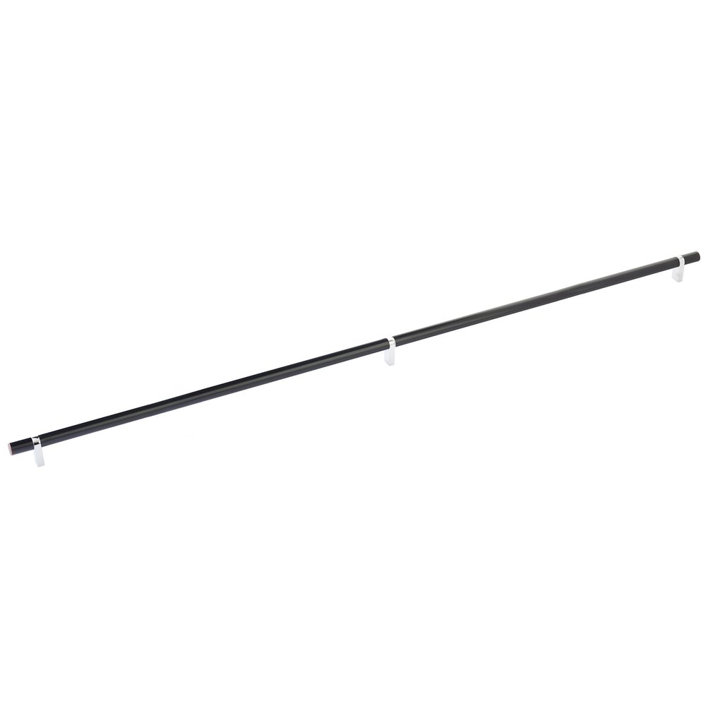 36" Centers Rectangular Bar Stem In Polished Chrome And Smooth Bar In Oil Rubbed Bronze
