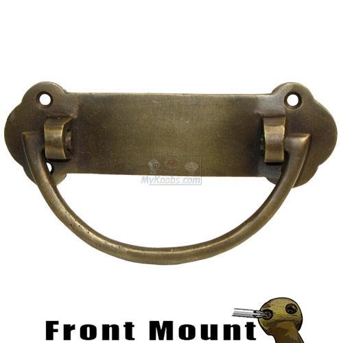 3 3/8" Wide & Round Ends Bail Pull with Horizontal Back Plate