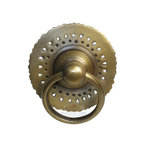 3 1/8" Ring Pull with Sunburst Backplate