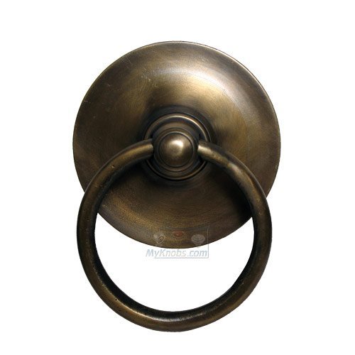 3 1/8" Ring Pull with Simple Round Backplate