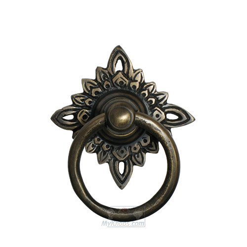 2 1/4" Ring Pull with Filigree Star Backplate