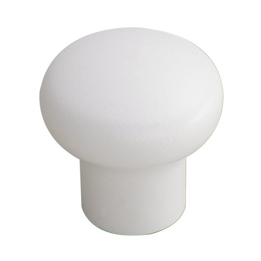 1" Diameter Plastic Knob in White Matte