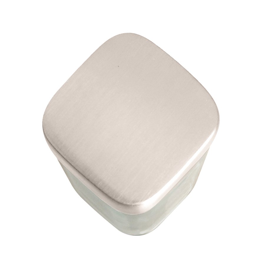 1" Square Knob in Brushed Nickel/Green