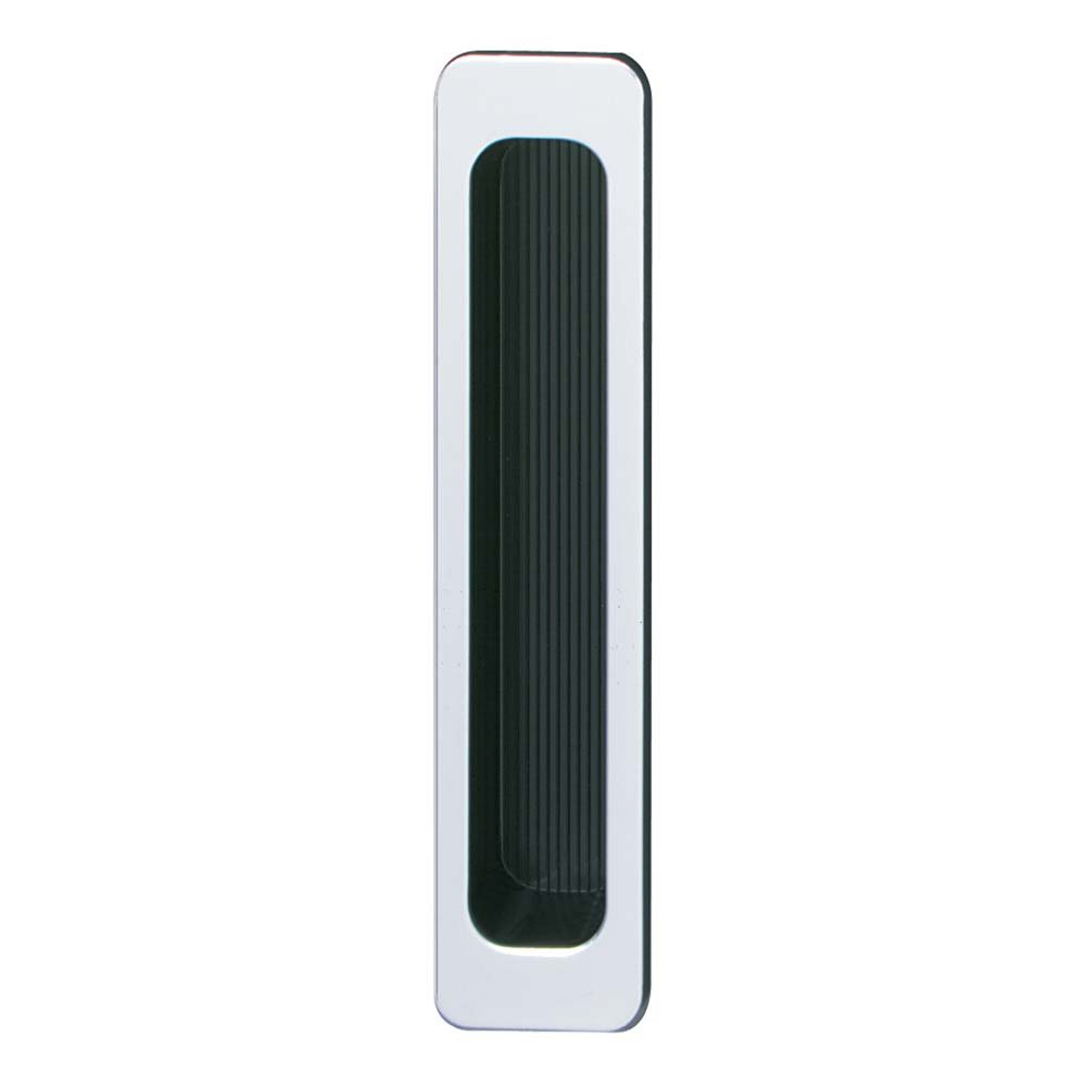 Mortise 4 1/4" Recessed Pull in Silver Matte / Black