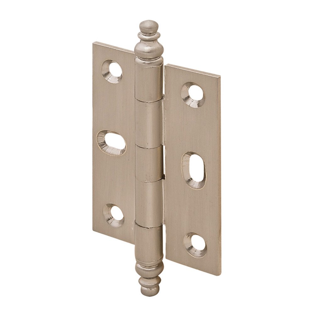 Mortised Decorative Butt Hinge with Minaret Finial in Brushed Nickel
